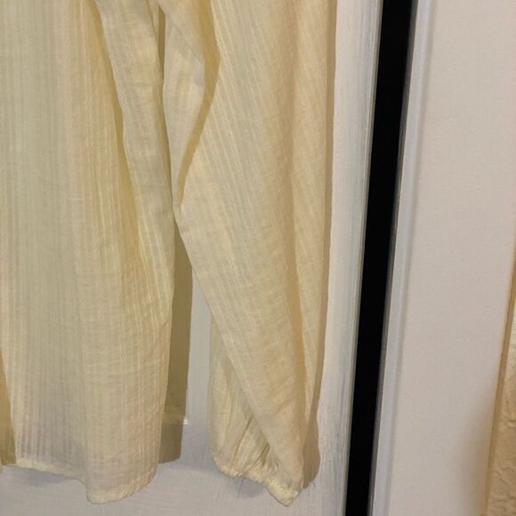 Chelsea & Violet Cream Boho blouse Bow Large Toasted Ivory Spring - Picture 5 of 8